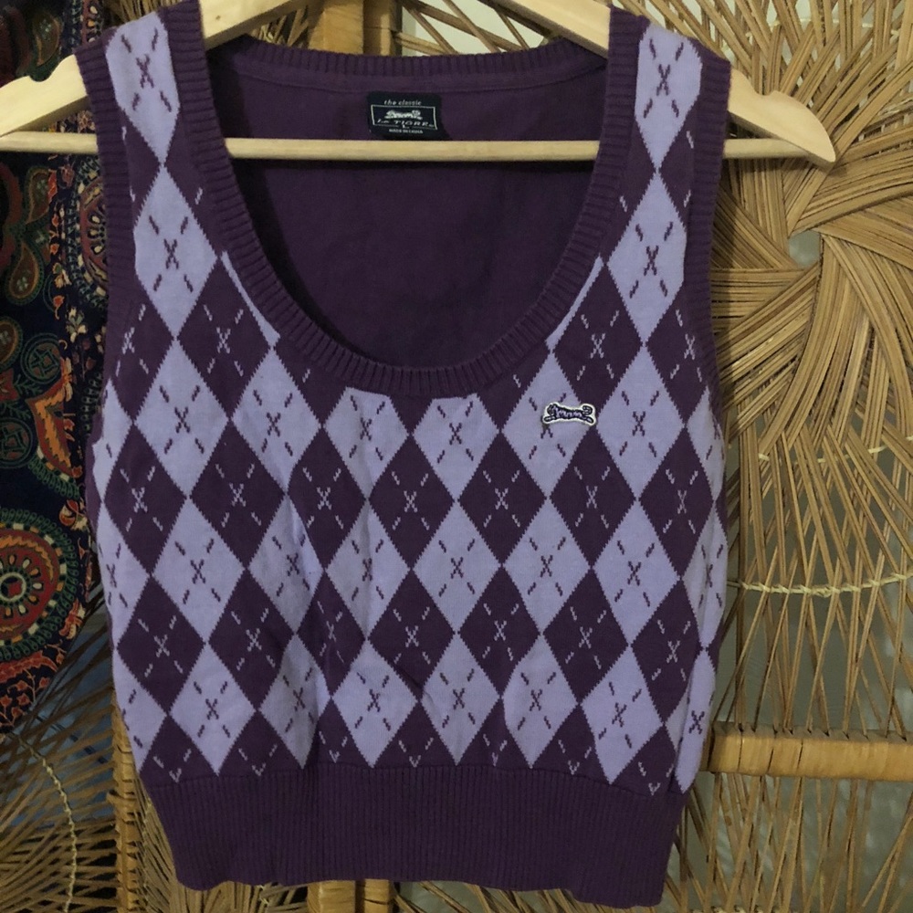 Le Tigre purple argyle sweater vest